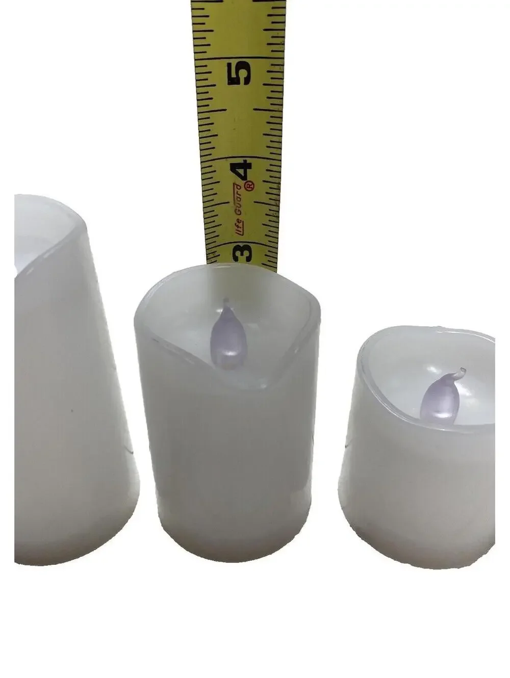 3 Piece White Pillar Style Battery LED Candle Set Flameless Decorative Lights